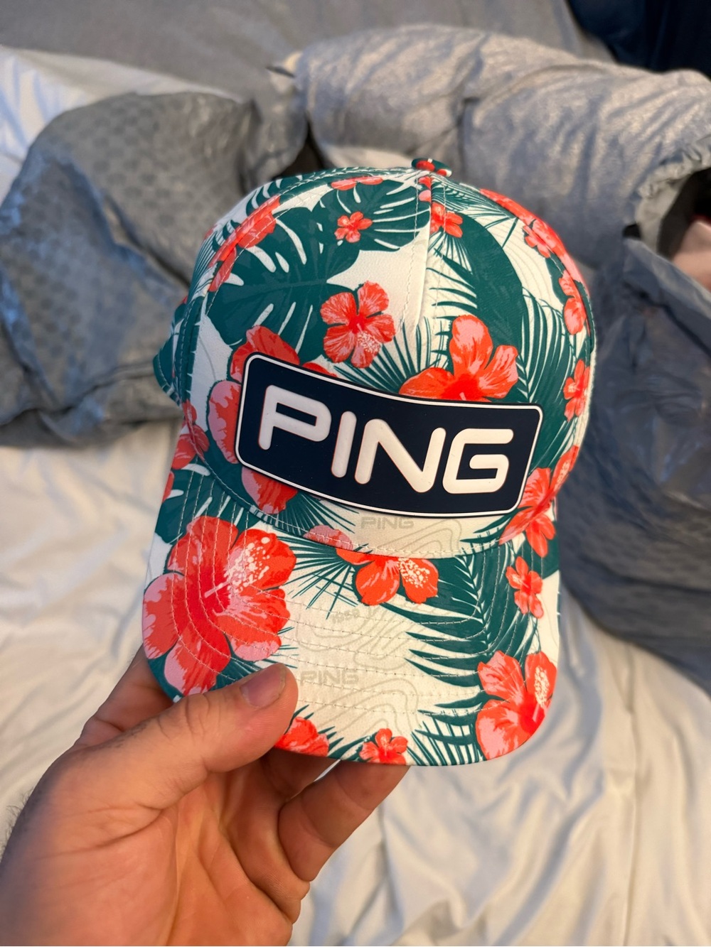 PING Floral Golf Cap - Coral & Teal Accents